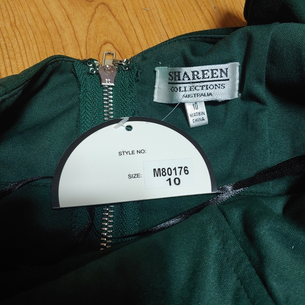 Shareen Collections Australia Mini Green Dress Size 10 - Picture 8 of 10